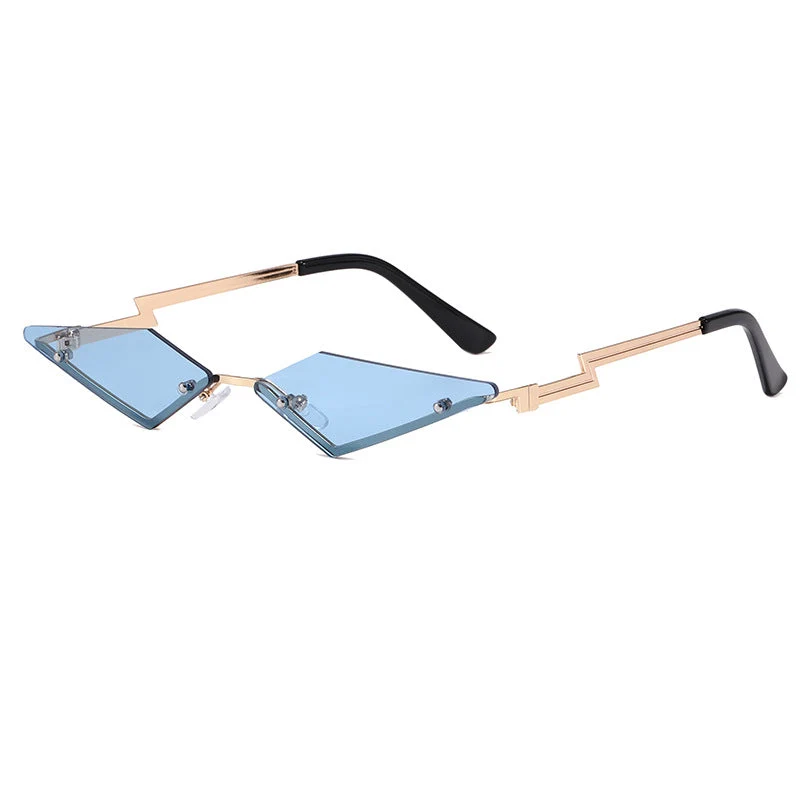 Dame geometrisk designer solbrille med innovativ ramme Luvikno