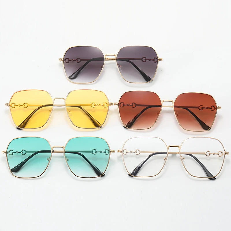 Dame geometrisk Oversized solbrille Luvikno