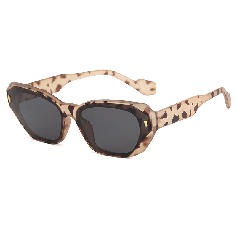 Dame geometrisk designer solbrille med markant ramme Luvikno