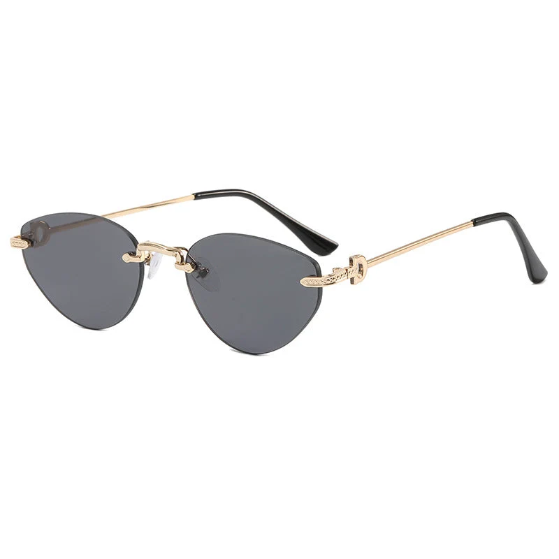 Dame Futuristisk Halvramme Solbrille Luvikno