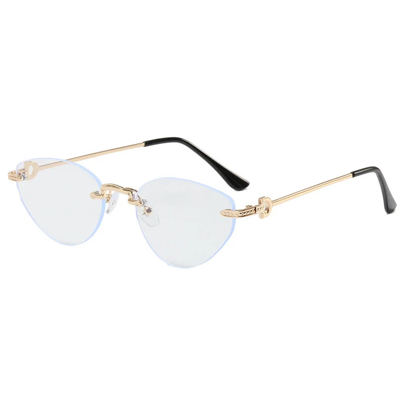Dame Futuristisk Halvramme Solbrille Luvikno
