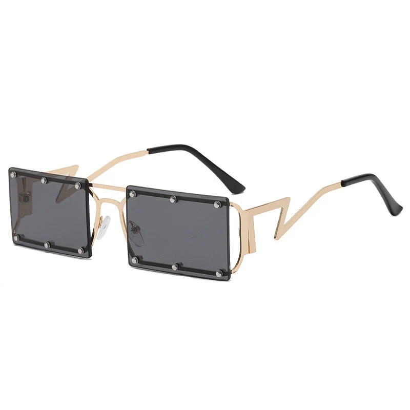 Dame ekstravagante oversized solbriller med geometrisk ramme Luvikno