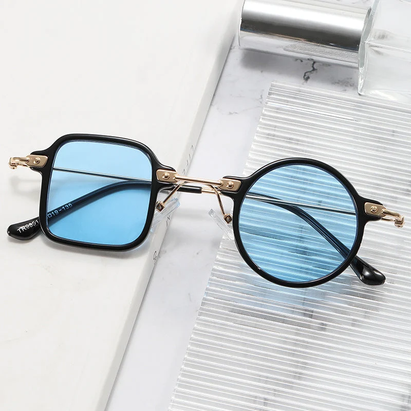 Dame elegant rund hybridbrille med kvadratisk design Luvikno