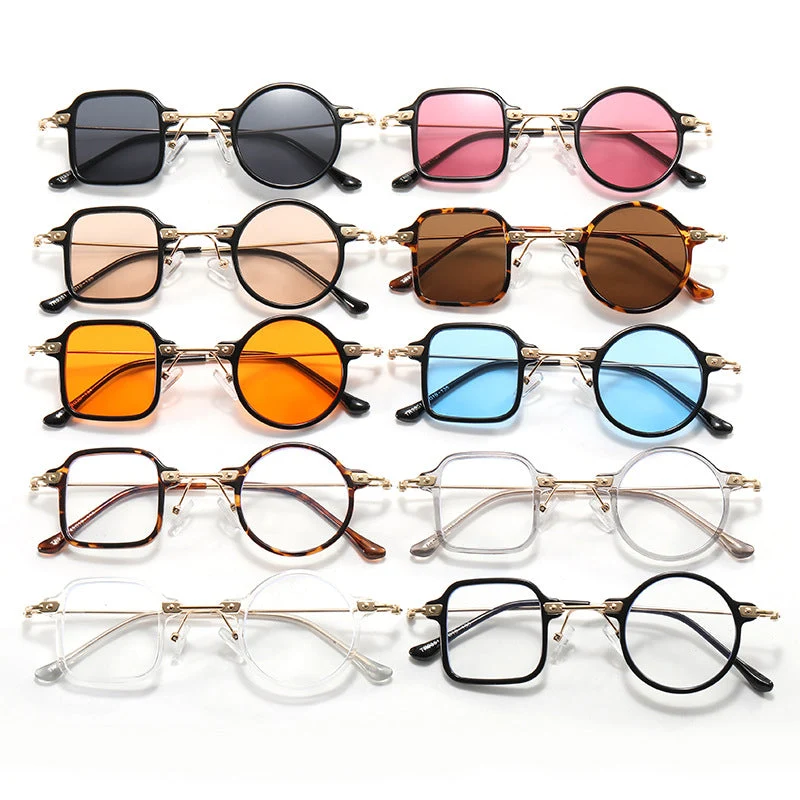 Dame elegant rund hybridbrille med kvadratisk design Luvikno