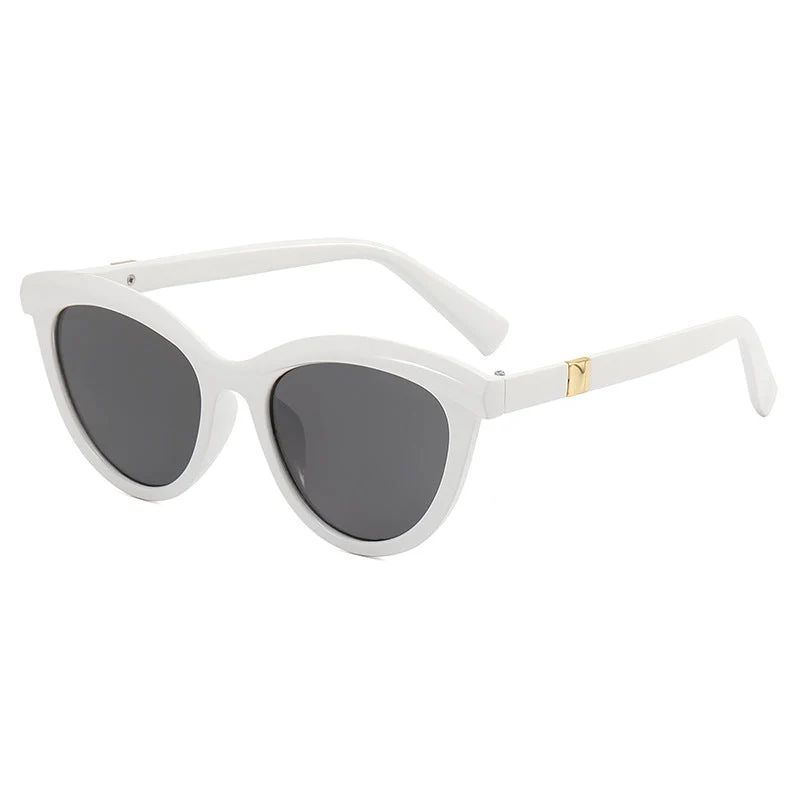 Dame elegant Cat-Eye solbriller med stilfull metallramme Luvikno