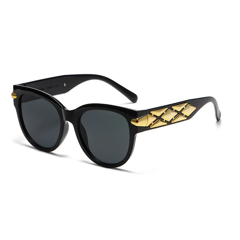 Dame designer solbrille med innovativ, detaljert ramme Luvikno