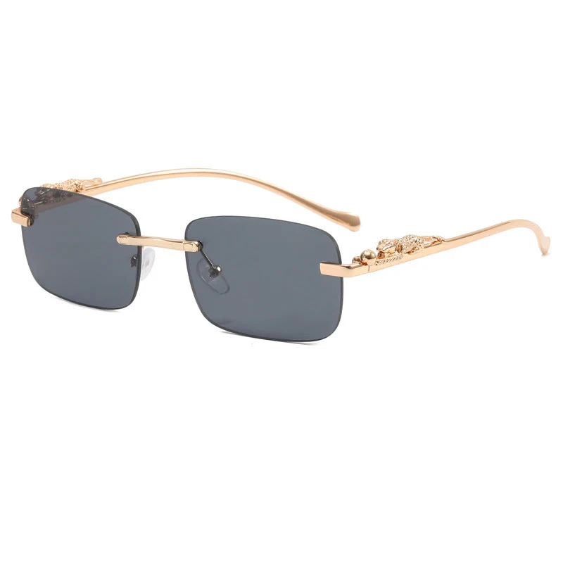 Dame designer solbrille med fin metallramme og luksuriøse detaljer Luvikno