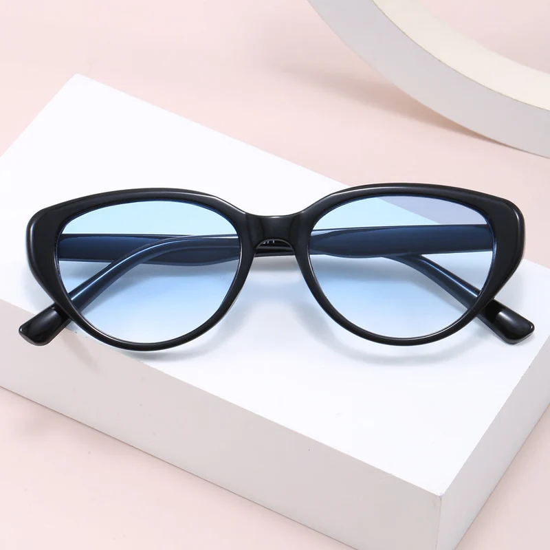 Dame Cat-Eye Solbriller med trendy leopardmønster Luvikno