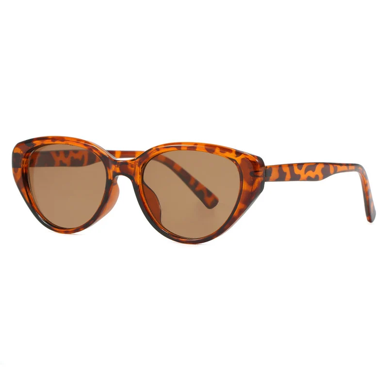 Dame Cat-Eye Solbriller med trendy leopardmønster Luvikno