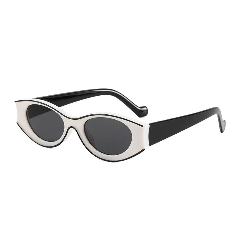 Damer Cat-Eye solbriller med kontrasterende rammedesign Luvikno