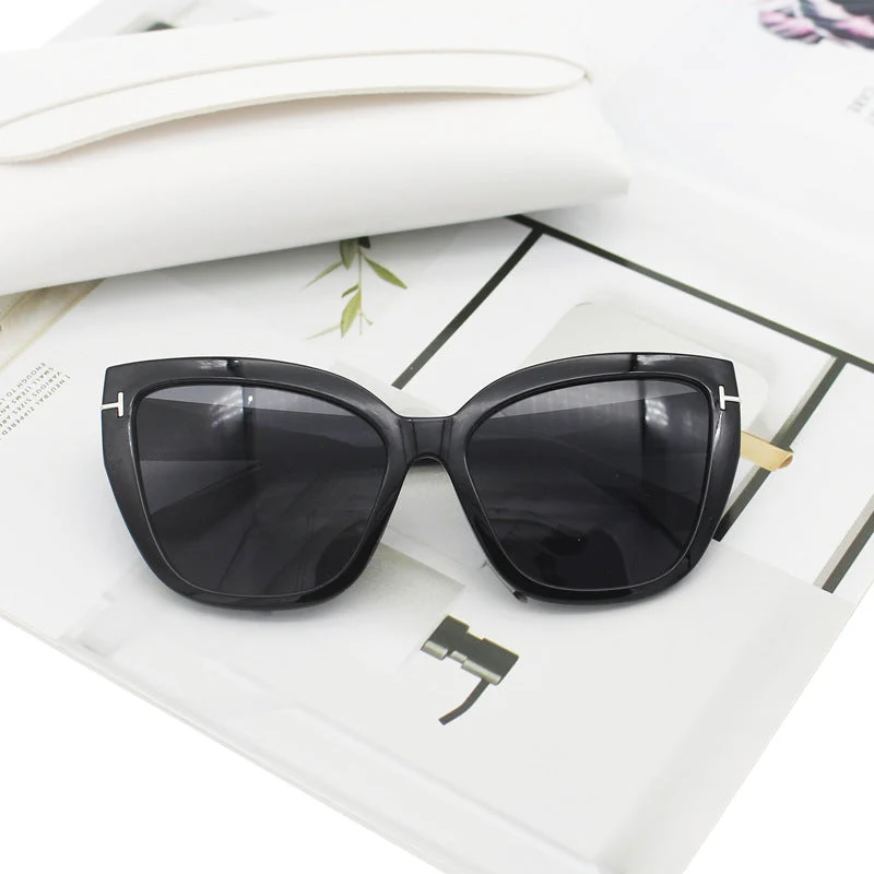 Dame Cat-Eye solbriller med elegante aksenter Luvikno
