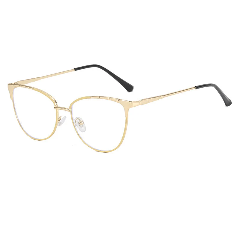 Dame Cat-Eye briller med fine metallakenter Luvikno
