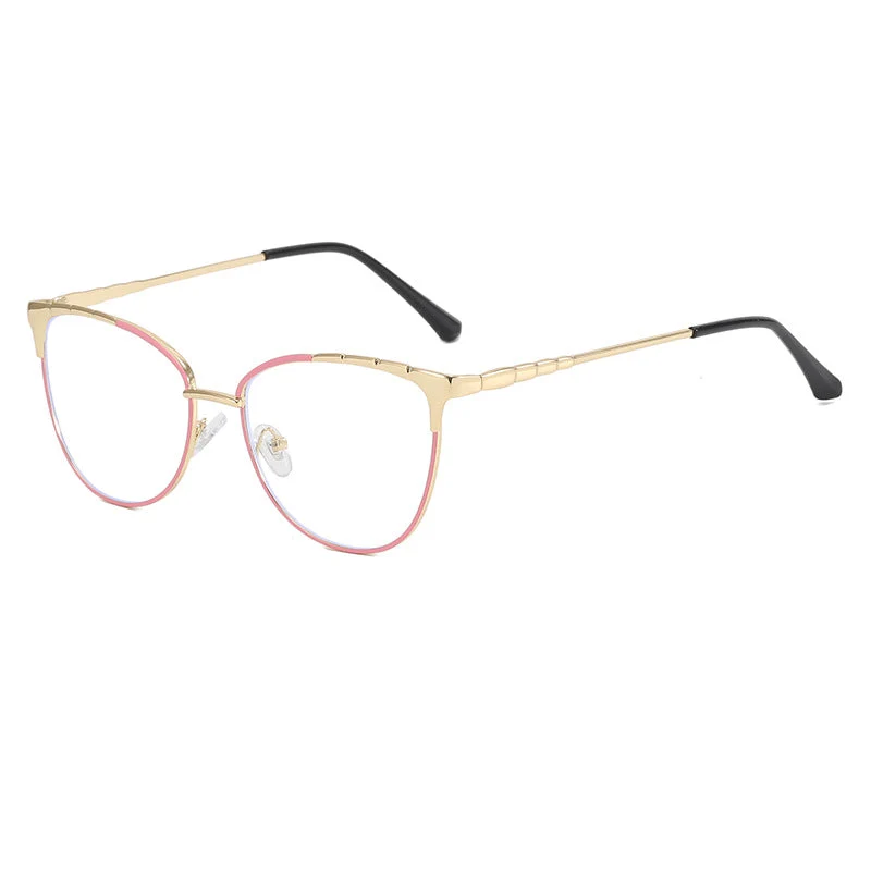Dame Cat-Eye briller med fine metallakenter Luvikno