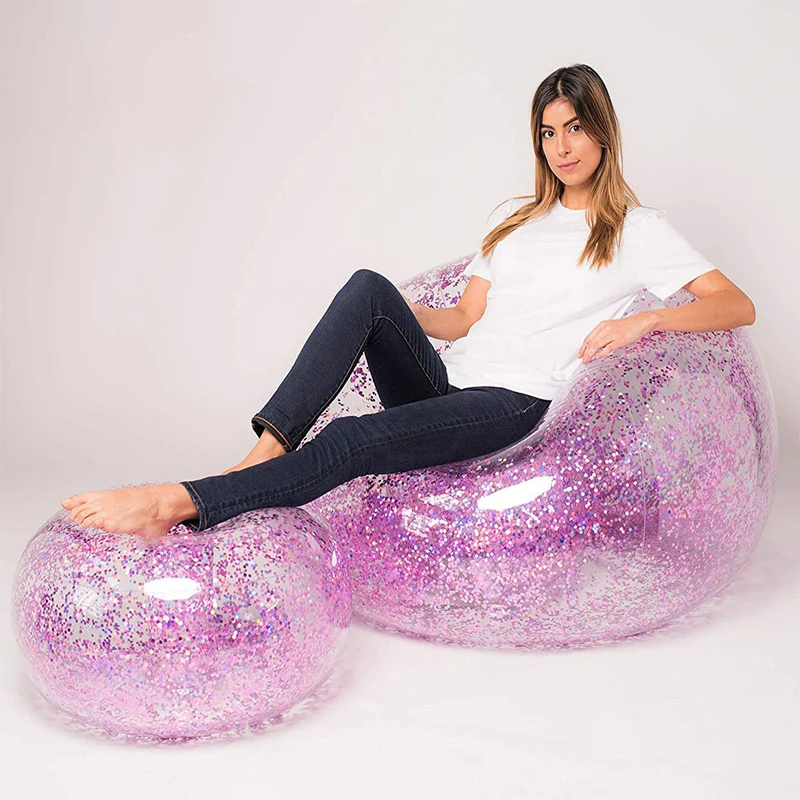 Unisex oppblåsbar lounge badekar med glitrende design Luvikno