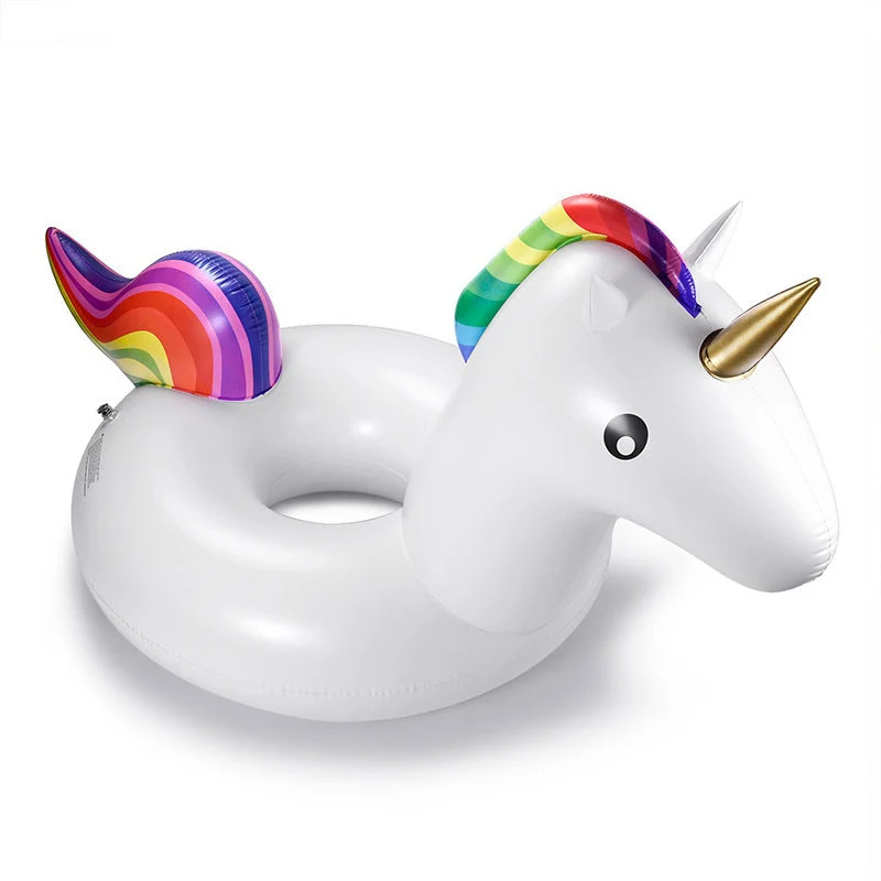 Damer oppblåsbar unicorn svømme-ring med fargerik design Luvikno