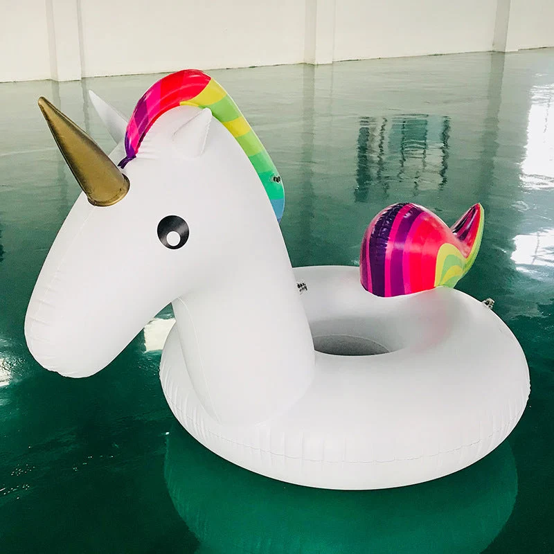 Damer oppblåsbar unicorn svømme-ring med fargerik design Luvikno