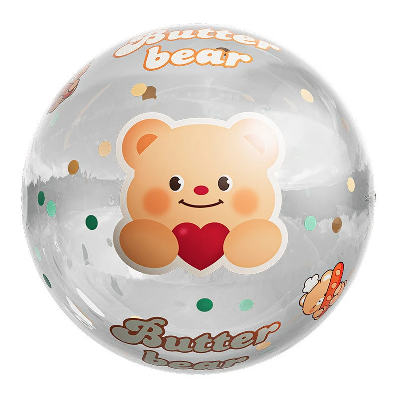Unisex Inflatable Play Ball med Munter Bjørndesign Luvikno