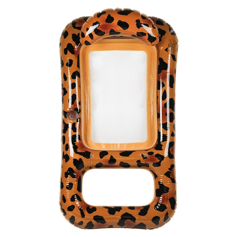 Unisex oppblåsbar leopard svømmebånd med integrert drikkeholder Luvikno