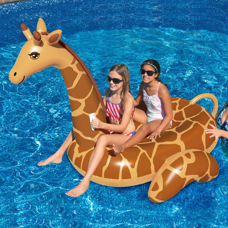 Unisex Oppblåsbar Giraff Bassenget Floater Luvikno