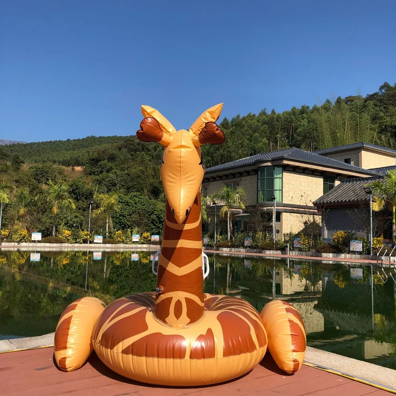 Unisex Oppblåsbar Giraff Bassenget Floater Luvikno