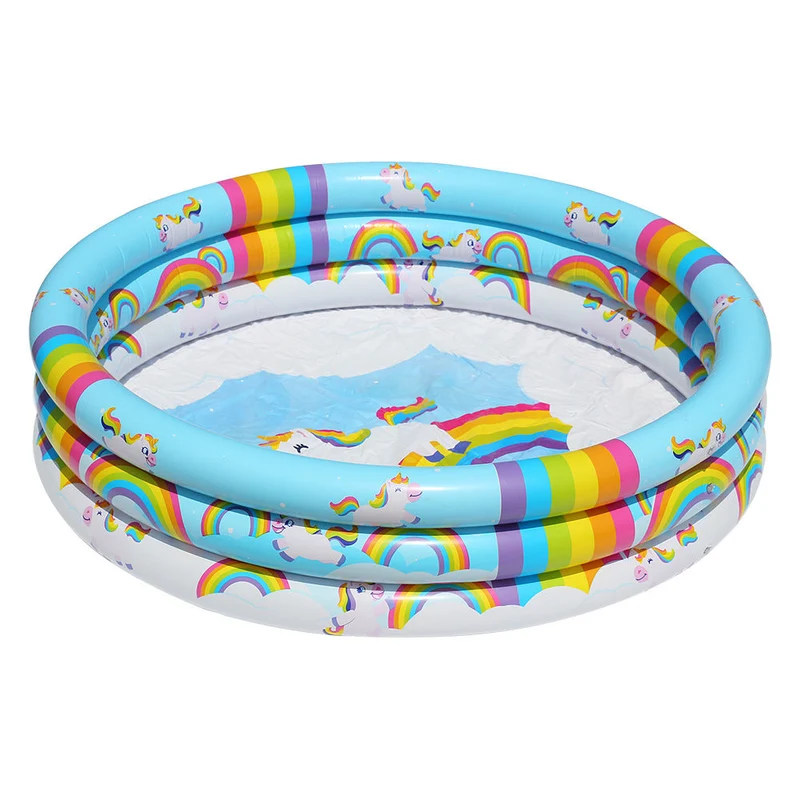 Unisex oppustbar barnebasseng med unicorn design Luvikno