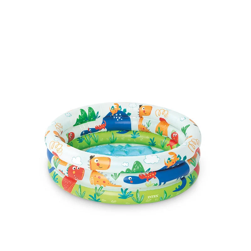 Dame Inflatable Kiddie Pool med Fargerike Dino Design Luvikno