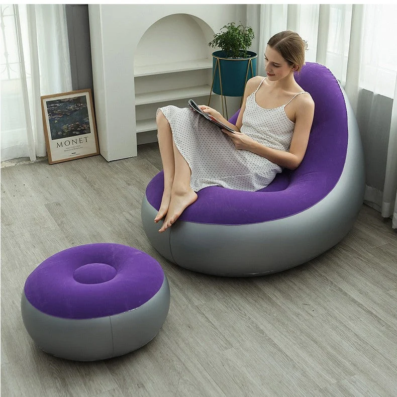 Kvinne oppblåsbar komfortsofa med ergonomisk ryggstøtte Luvikno