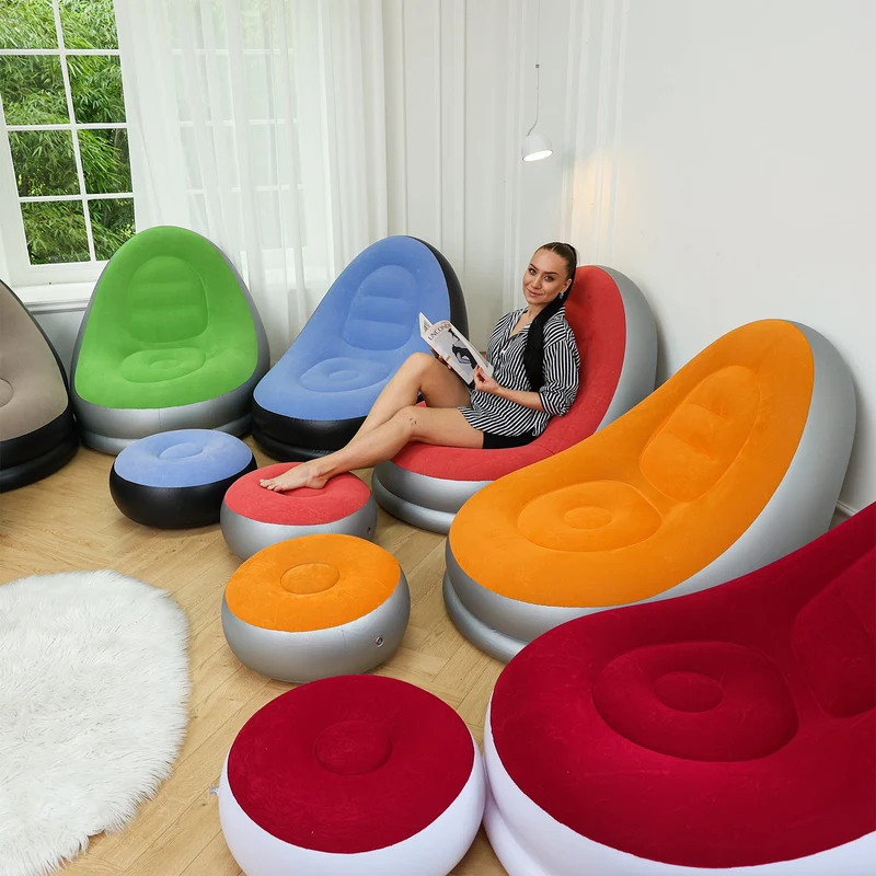 Kvinne oppblåsbar komfortsofa med ergonomisk ryggstøtte Luvikno