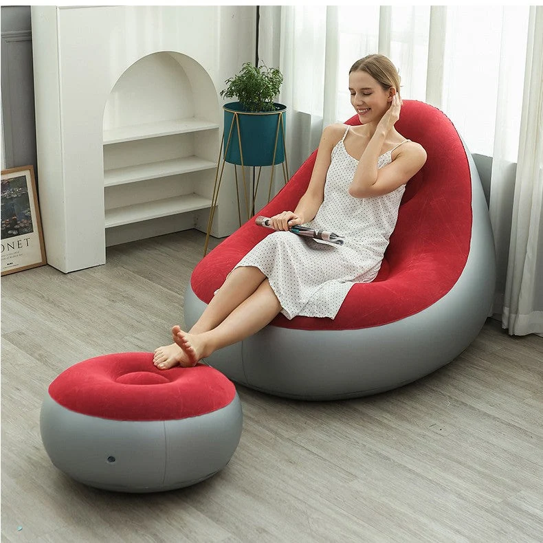 Kvinne oppblåsbar komfortsofa med ergonomisk ryggstøtte Luvikno