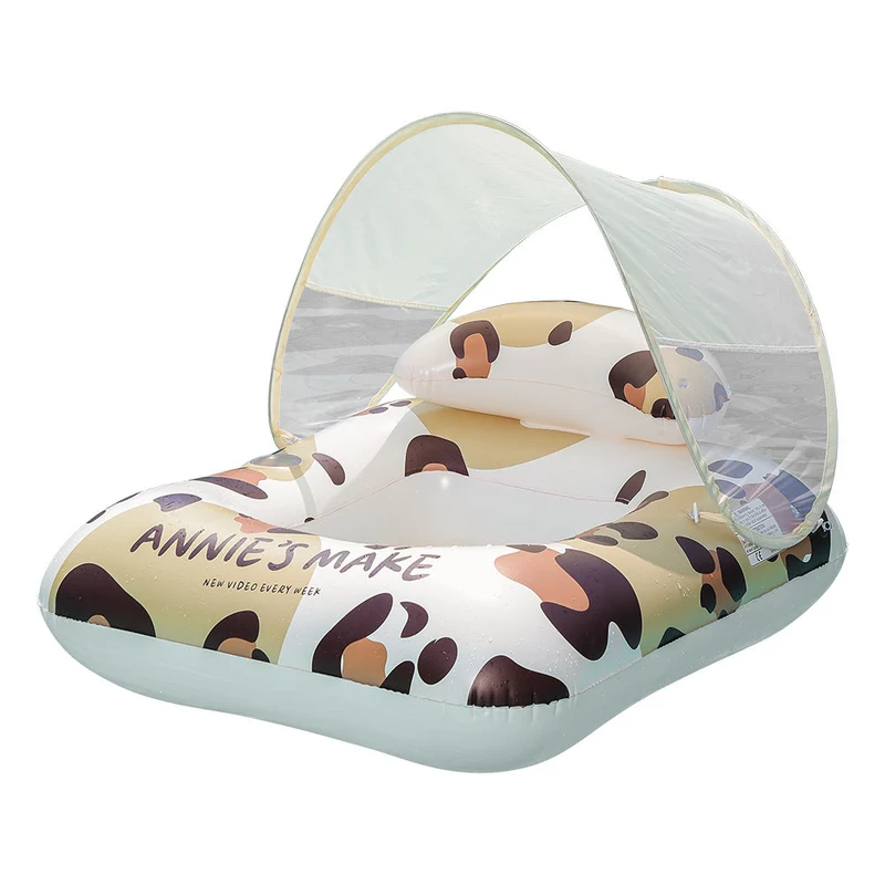 Unisex oppustbar leopard svømmering med integrert drikkholder Luvikno