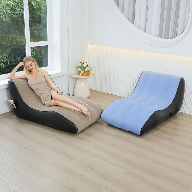 Kvinne Komfortabel Inflatable Relax Lounge Stol med Ergonomisk Ryggstøtte Luvikno
