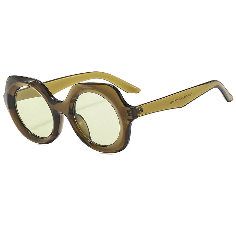 Dame oversized solbriller med stilige, buede rammer Luvikno