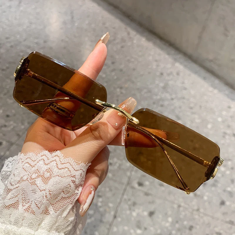 Dame oversized solbrille med høykvalitets metallramme og polariserte linser Luvikno