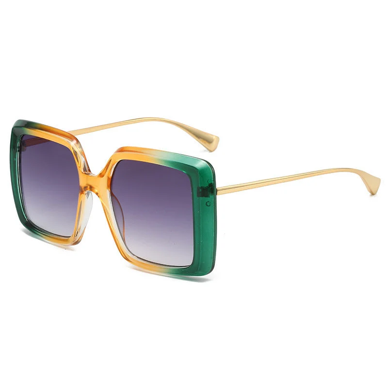 Dame oversized solbriller med stilrent geometrisk design Luvikno