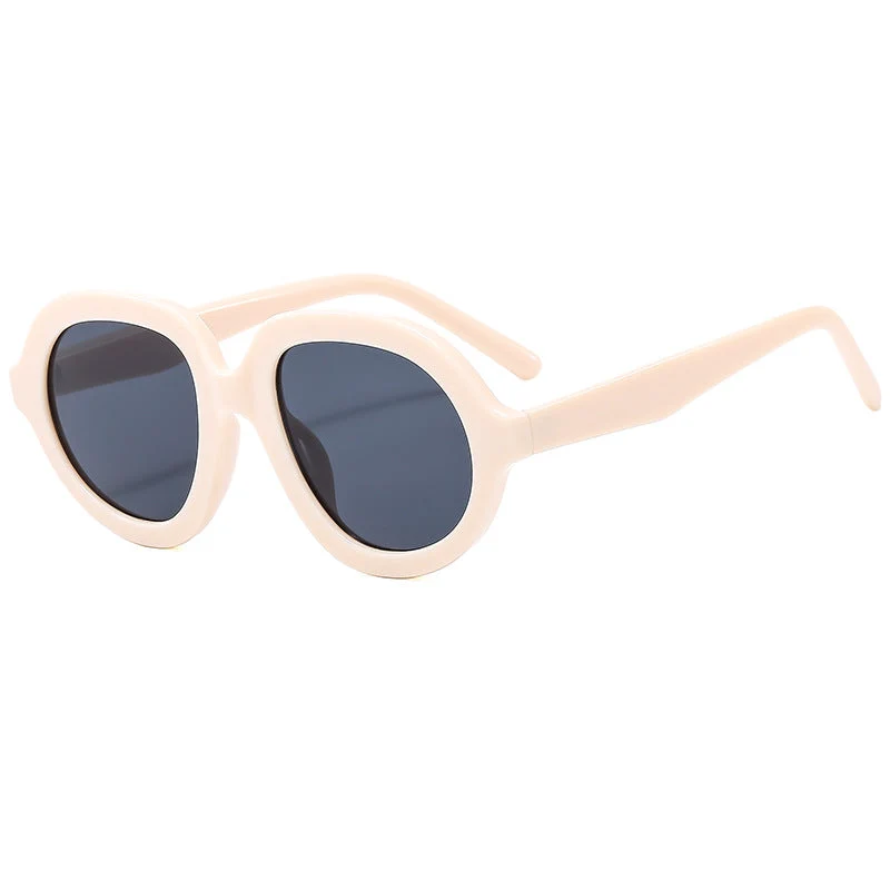 Dame trendy solbriller med bred, oval ramme Luvikno