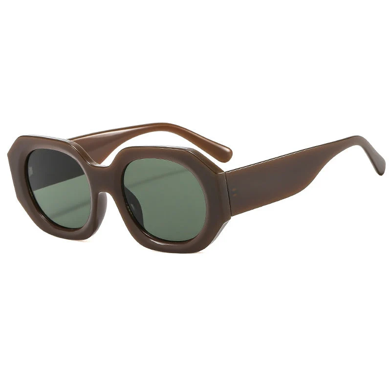Dame modische solbrille i elegant, åttekantet design Luvikno