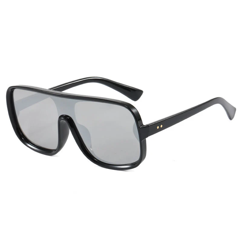 Dame moteriktig Shield-solbrille med innovativ design Luvikno