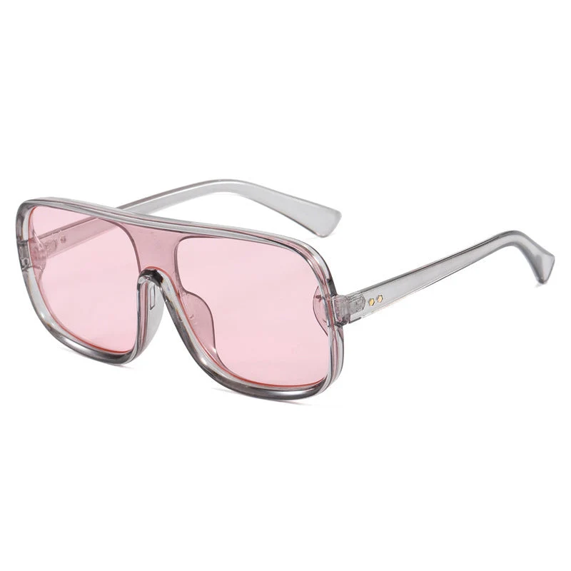 Dame moteriktig Shield-solbrille med innovativ design Luvikno