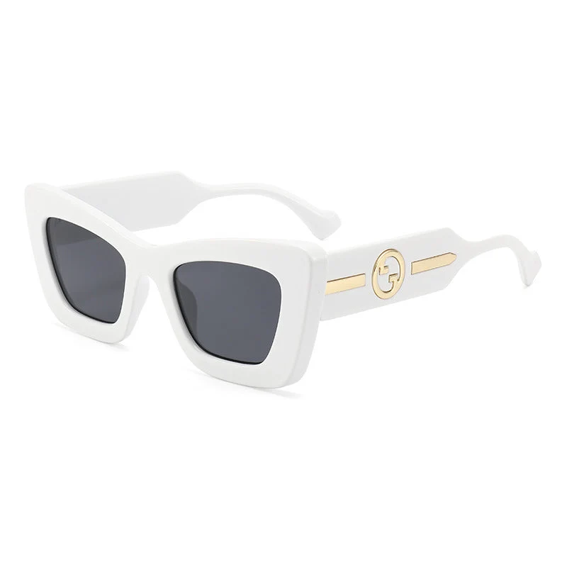 Dame designer solbrille med markant geometrisk ramme og høy kvalitet utførelse Luvikno