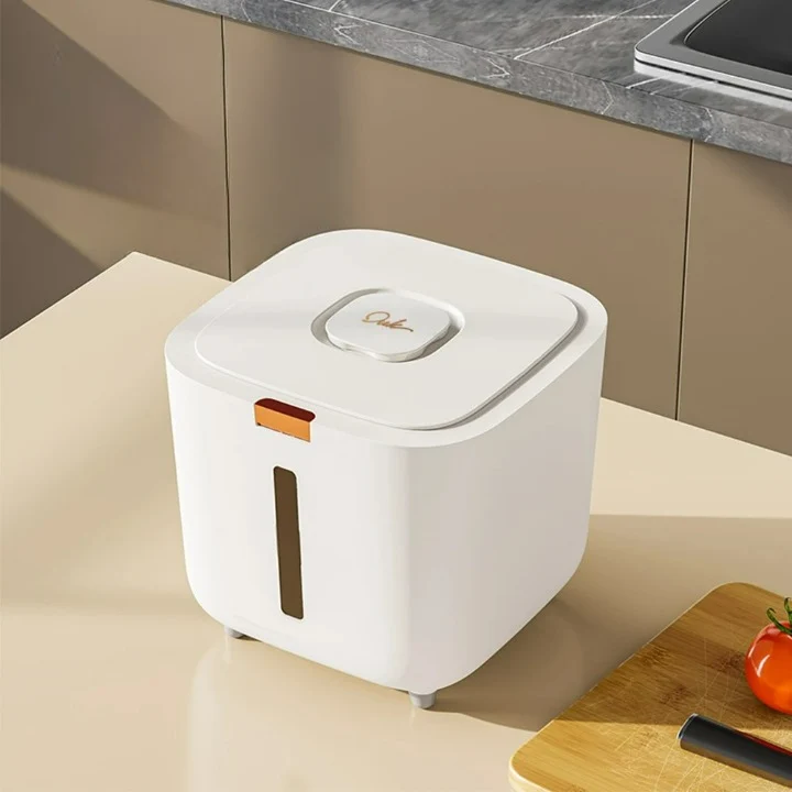 StockClick – Lufttett dispenserboks med målebeger for ris og korn (5 eller 10 kg) | Luvikno