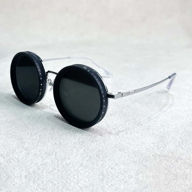 VisionRound polariserte solbriller – Unisex retro design med justerbart lysfilter | Luvikno