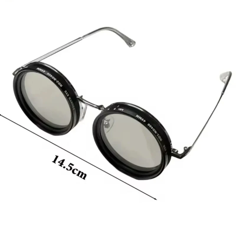 VisionRound polariserte solbriller – Unisex retro design med justerbart lysfilter | Luvikno
