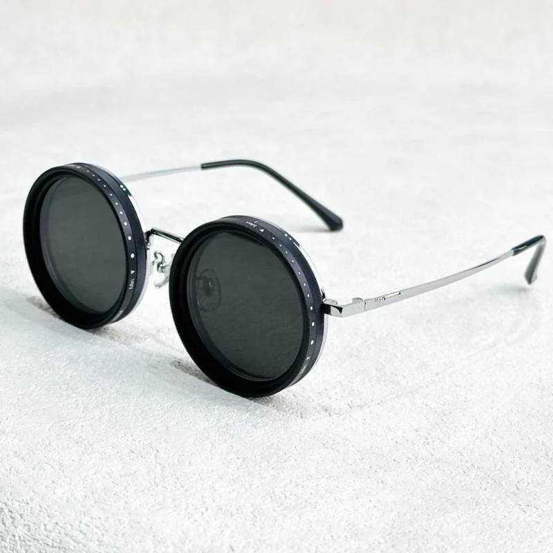 VisionRound polariserte solbriller – Unisex retro design med justerbart lysfilter | Luvikno