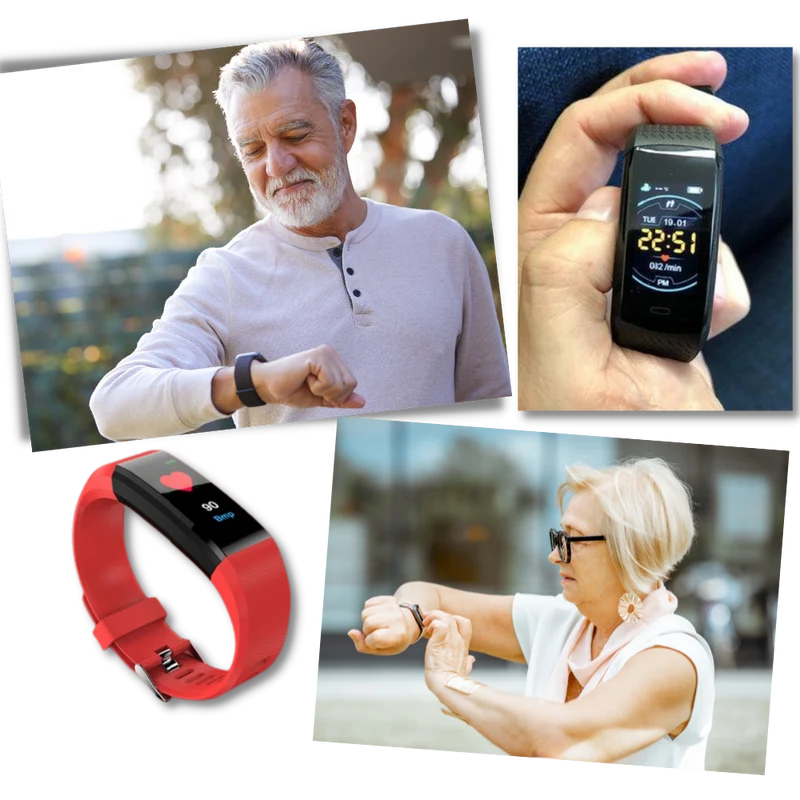 VitaWatch | Senior Smartwatch med Helsemonitor og Stort LED-skjerm | Luvikno