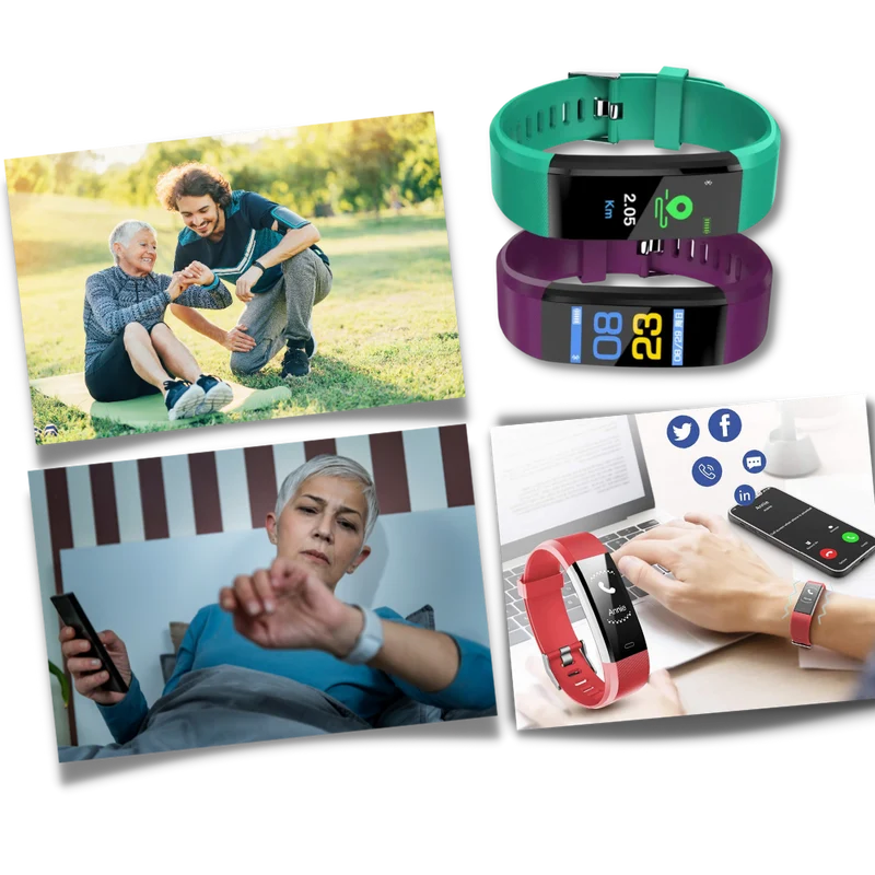VitaWatch | Senior Smartwatch med Helsemonitor og Stort LED-skjerm | Luvikno