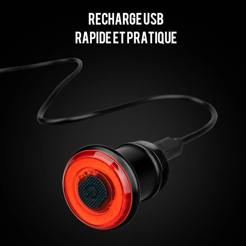 VeloSafe Slim – USB oppladbart intelligent sykkel baklys med bremsesensor | Luvikno