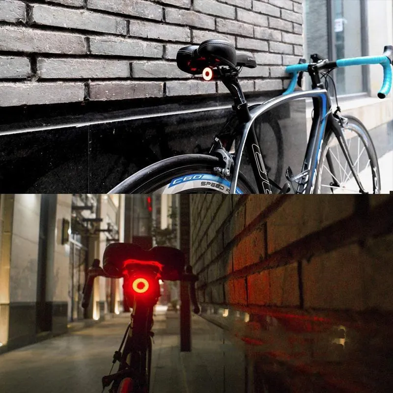 VeloSafe Slim – USB oppladbart intelligent sykkel baklys med bremsesensor | Luvikno