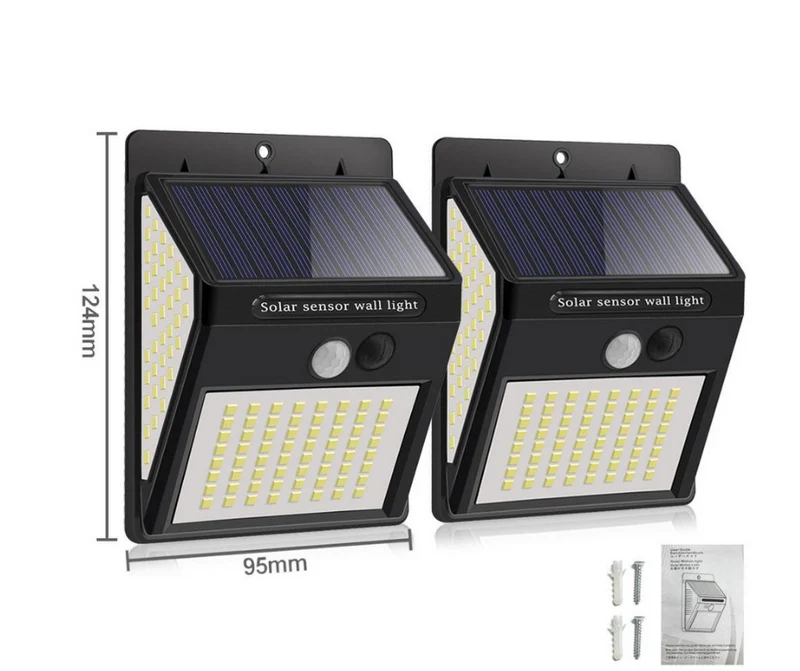 Sterk solarlampe med bevegelsessensor - Sterkt lys uten kabler | Luvikno