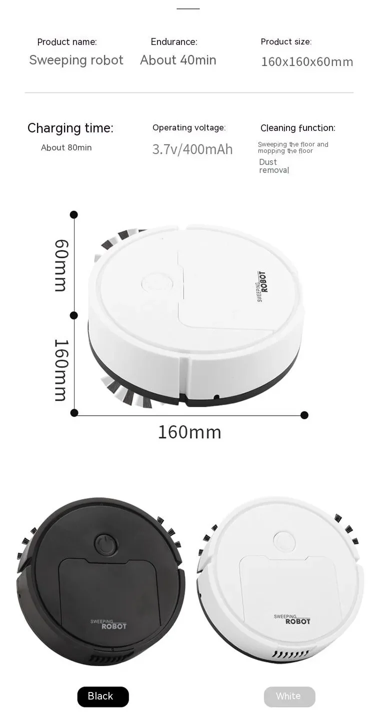 Zelara mini-robotstøvsuger | Intelligent alt-i-ett-maskin | Luvikno