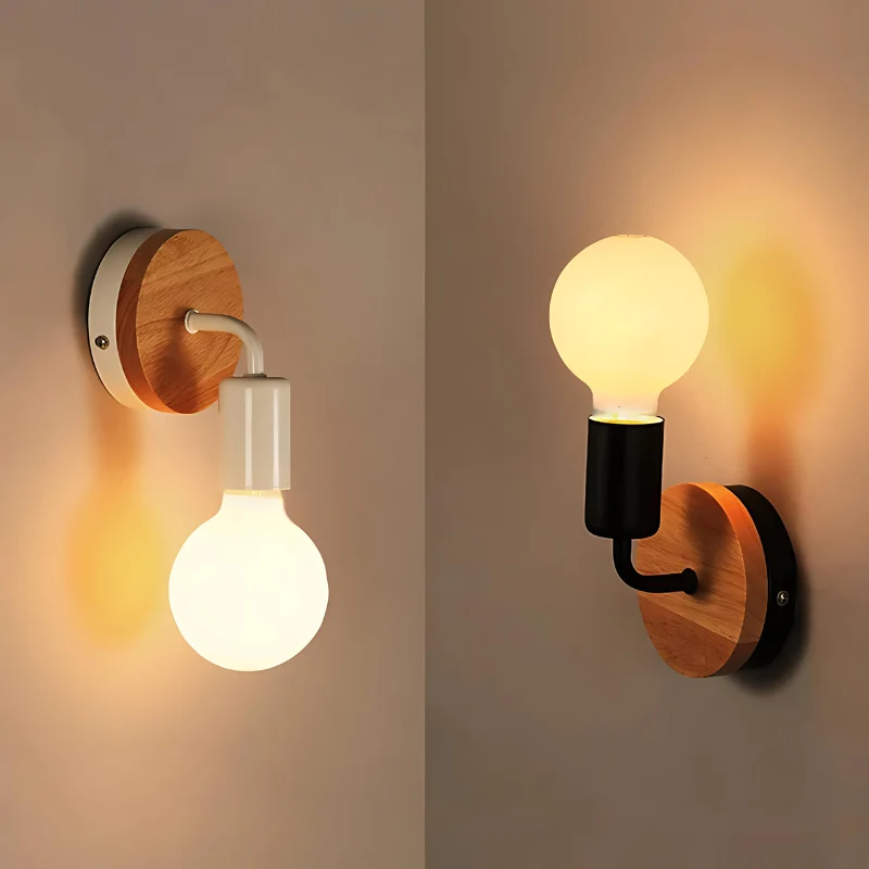 LumiEra - Elegant vegglampe laget av jern og tre i nordisk stil | Luvikno